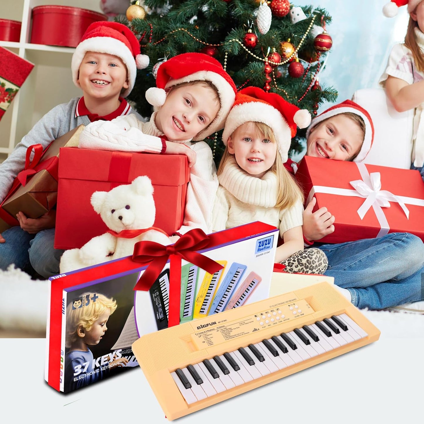Kids Piano Keyboard, 37 Keys Portable Music Keyboard Early Learning Educational Electronic Music Piano Instrument Toys for 3 4 5 6 Year Old Boys and Girls (Yellow)