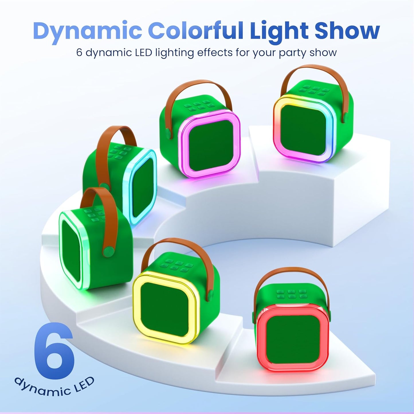 Karaoke Machine for Kids Adults, Portable Bluetooth Mini Karaoke Microphone Singing Speaker Karaoke Player with 2 Wireless Mic, for All Smartphones,Birthday, Family,Home Party (Dark Green)