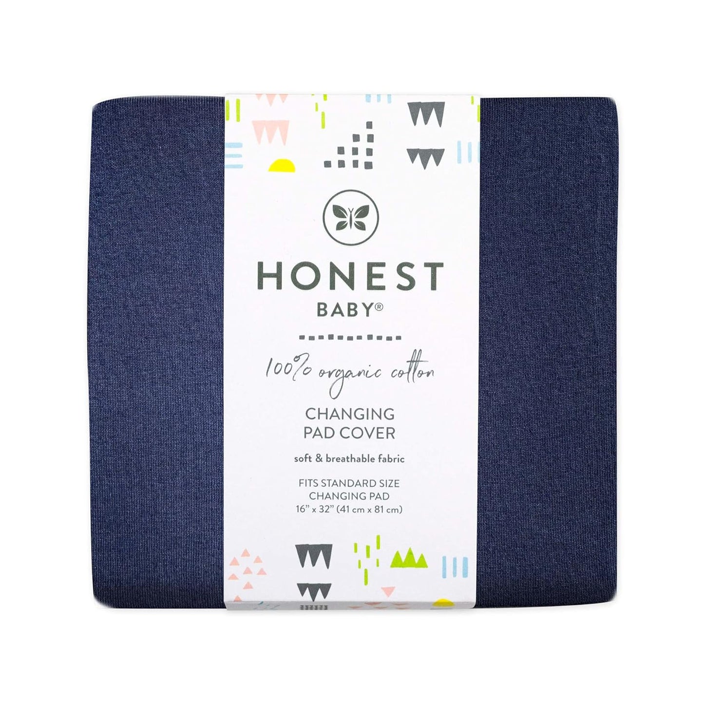 HonestBaby unisex baby Organic Cotton Changing Pad Cover and Toddler Sleepers, Navy, One Size US