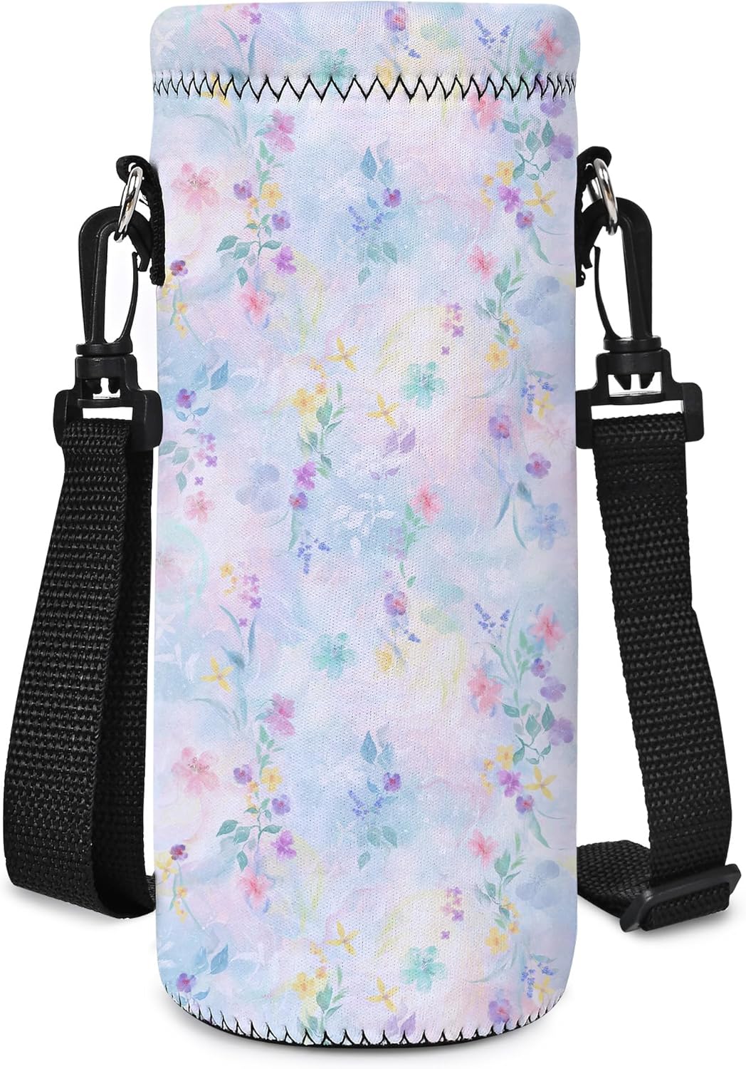 Neoprene Water Bottle Carrier Bag with Adjustable Shoulder Strap for Men Women Walking Hiking,Portable Insulated Holder Case for Stainless Steel/Glass/Plastic Bottles