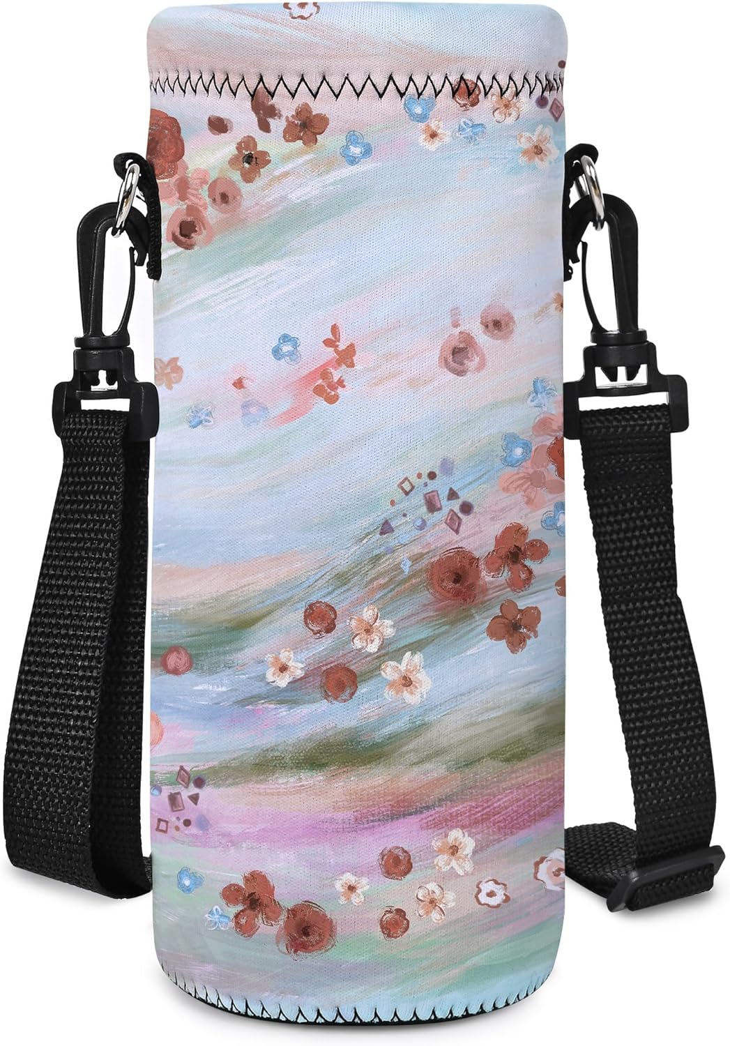 AUPET Water Bottle Sling Bag Carrier Crossbody Sleeve,Insulated Neoprene Bottle Case Holder Pouch Cover 500ML/17oz with Shoulder Strap for Walking Women Men