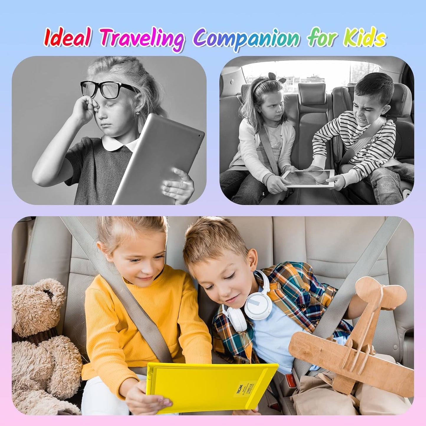 TECJOE 2 Pack LCD Writing Tablet, 10 Inch Colorful Doodle Board Drawing Tablet for Kids, Kids Travel Learning Toys Christmas Birthday Gifts for 3 4 5 6 Year Old Boys and Girls Toddlers