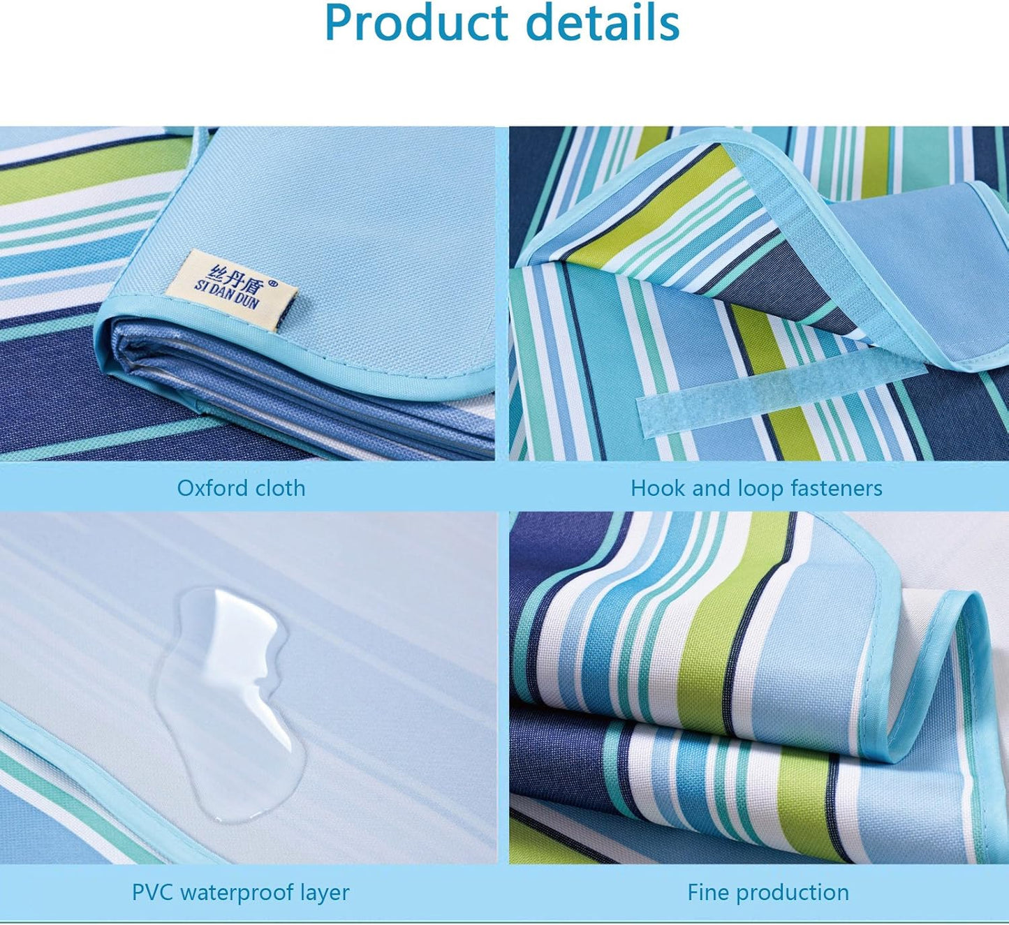 Beach Blanket Extra Large Picnic Blankes Sandproof Waterproof Outdoor Indoor Blanket Lightweight Handy Mat Portable Beach Mat for Camping Hiking Travel Park Grass 80" x 80"