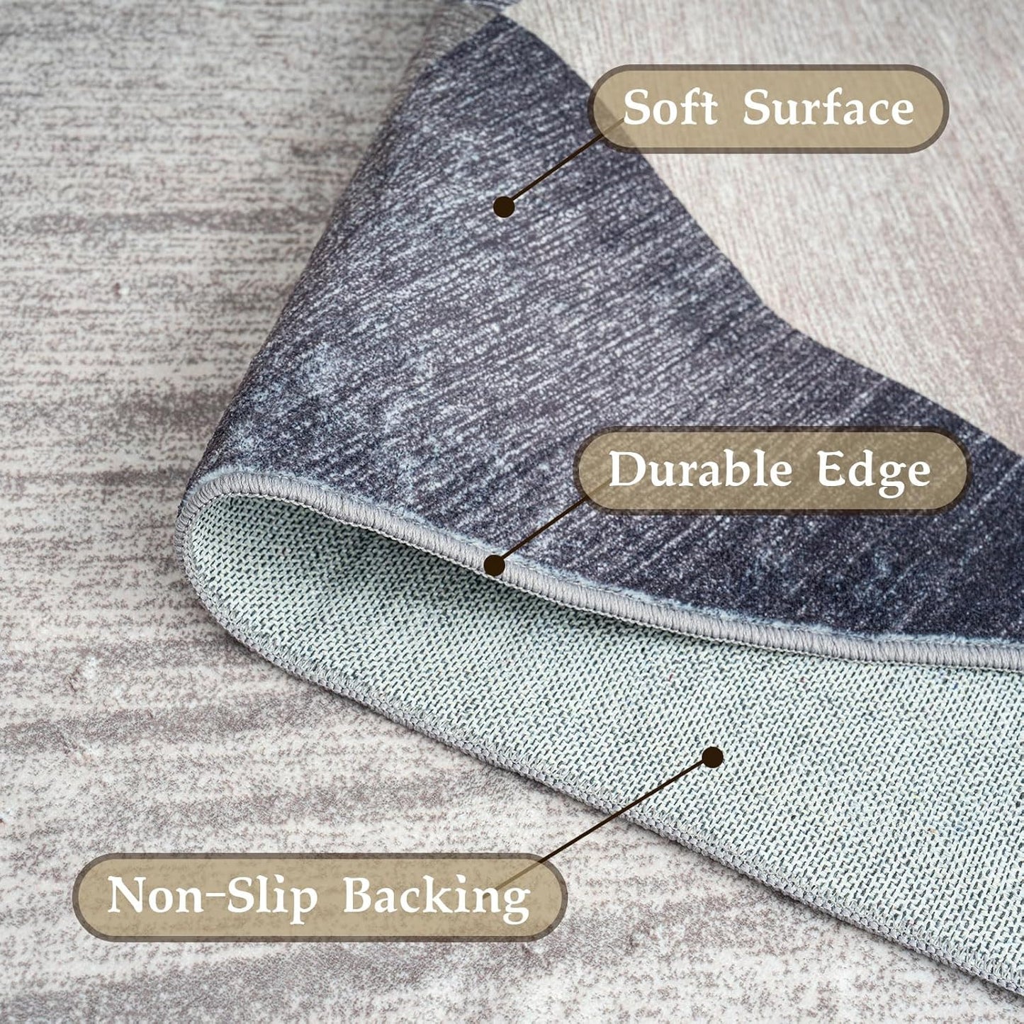 HOMFINE Washable Modern Area Rug - Geometry Style 8x10 Rugs for Living Room, Bedroom, Machine Washable Rug Soft Non Slip Non Shedding Area Rug - Green, 8'x10'