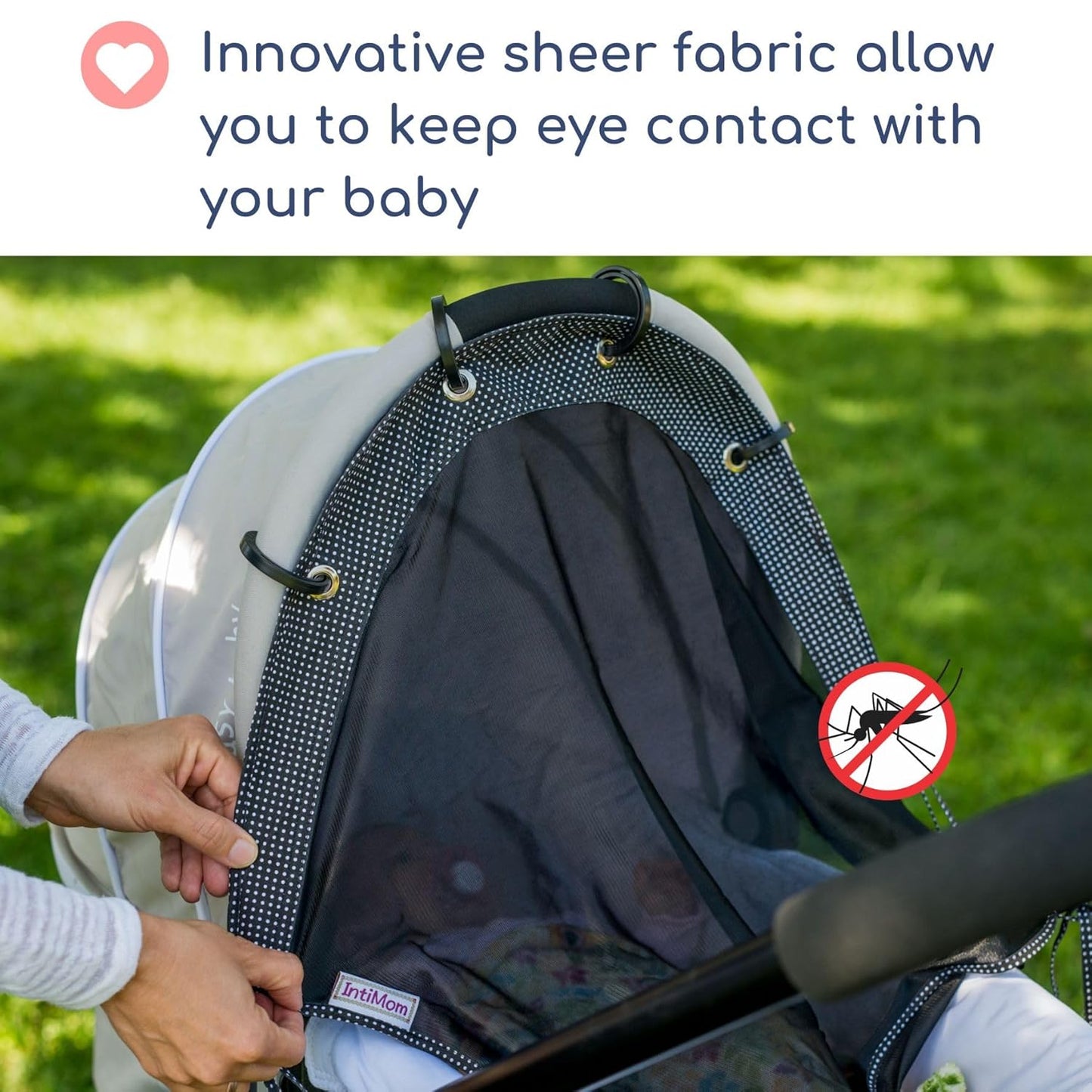 Stroller Sun Shade - Universal UV Protection Cover for Strollers Sunshade with See Through, Clip-On Sun Blocker, Sun Shield for Baby, Breathable Adjustable Fit, Full Coverage, Medium