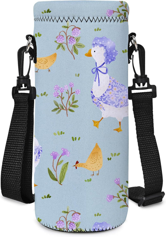 AUPET Water Bottle Sling Bag Carrier Crossbody Sleeve,Insulated Neoprene Bottle Case Holder Pouch Cover 500ML/17oz with Shoulder Strap for Walking Women Men