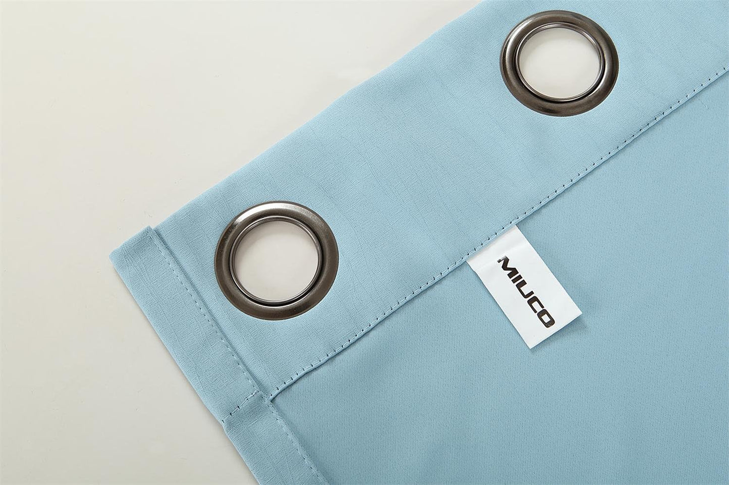 MIUCO Blackout Curtains Room Darkening Curtains Textured Grommet Panels for Living Room 2 Panels 52x84 Inch Long Sky Blue