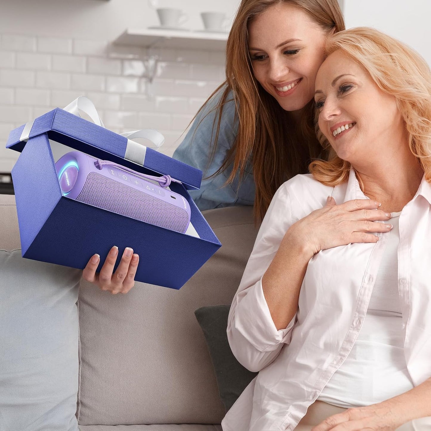 MIATONE Portable Bluetooth Speaker 36W Stereo Sound Bass Boost, 24H Playtime, Bluetooth 5.3 TWS Pairing Girl Friend Gifts for Woman(Purple)