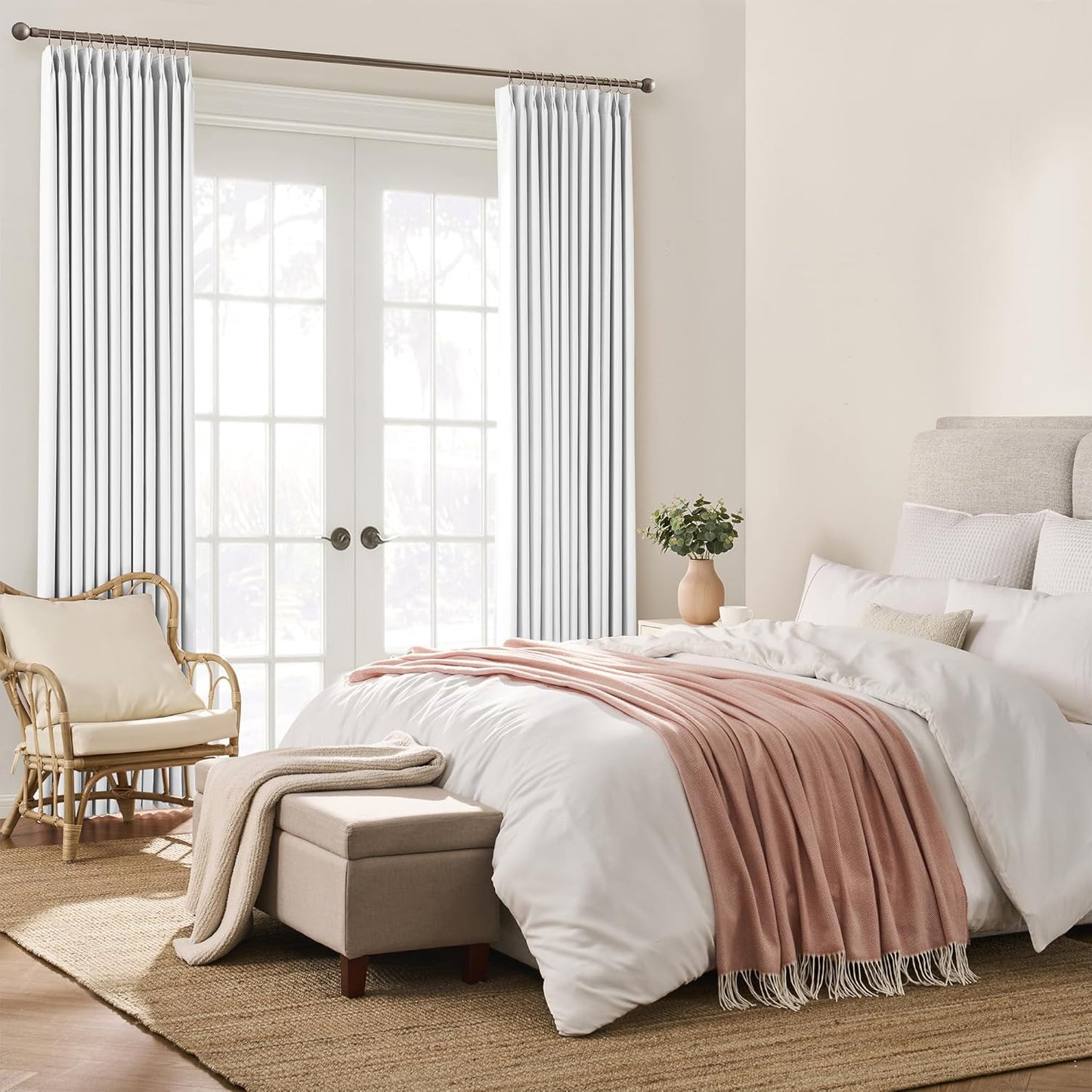 KEQIAOSUOCAI Extra Long Pleated Curtains 120 Inches Long 10 ft Length,Luxury Pinch Pleats Drapes for Sliding Door, Window Curtain Panels Sweep to Floor for Villa 40x120,Set of 2