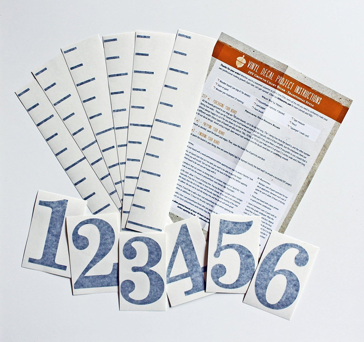 Little Acorns DIY Vinyl Growth Chart Ruler Decal Kit, Jumbo Numbers