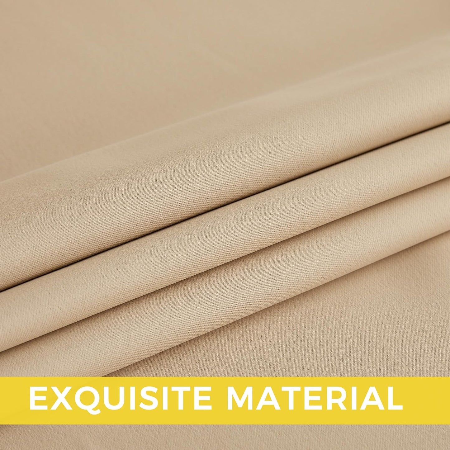 NICETOWN Beige Light Blocking Curtains 84 Inches Long 2 Panels for Living Room, Bedroom, Office Thermal Insulated Blackout Drapes Solid Grommet Noise Reducing Window Curtains, W40