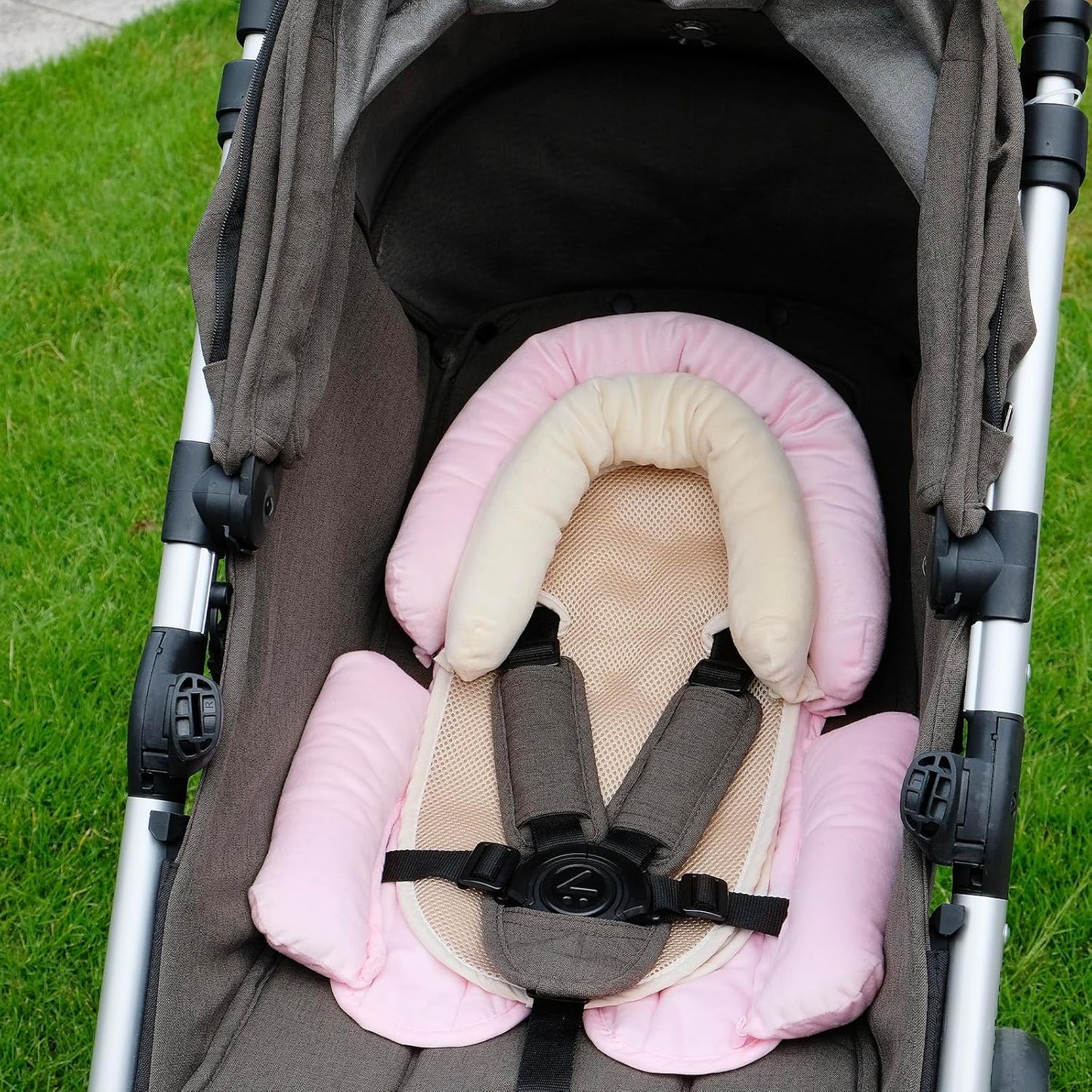 COOLBEBE Upgraded 3-in-1 Babybody Support for Newborn Infant Toddler - Extra Soft Car Seat Insert Cushion Pad, Perfect for Carseats, Strollers, Swings, Pink