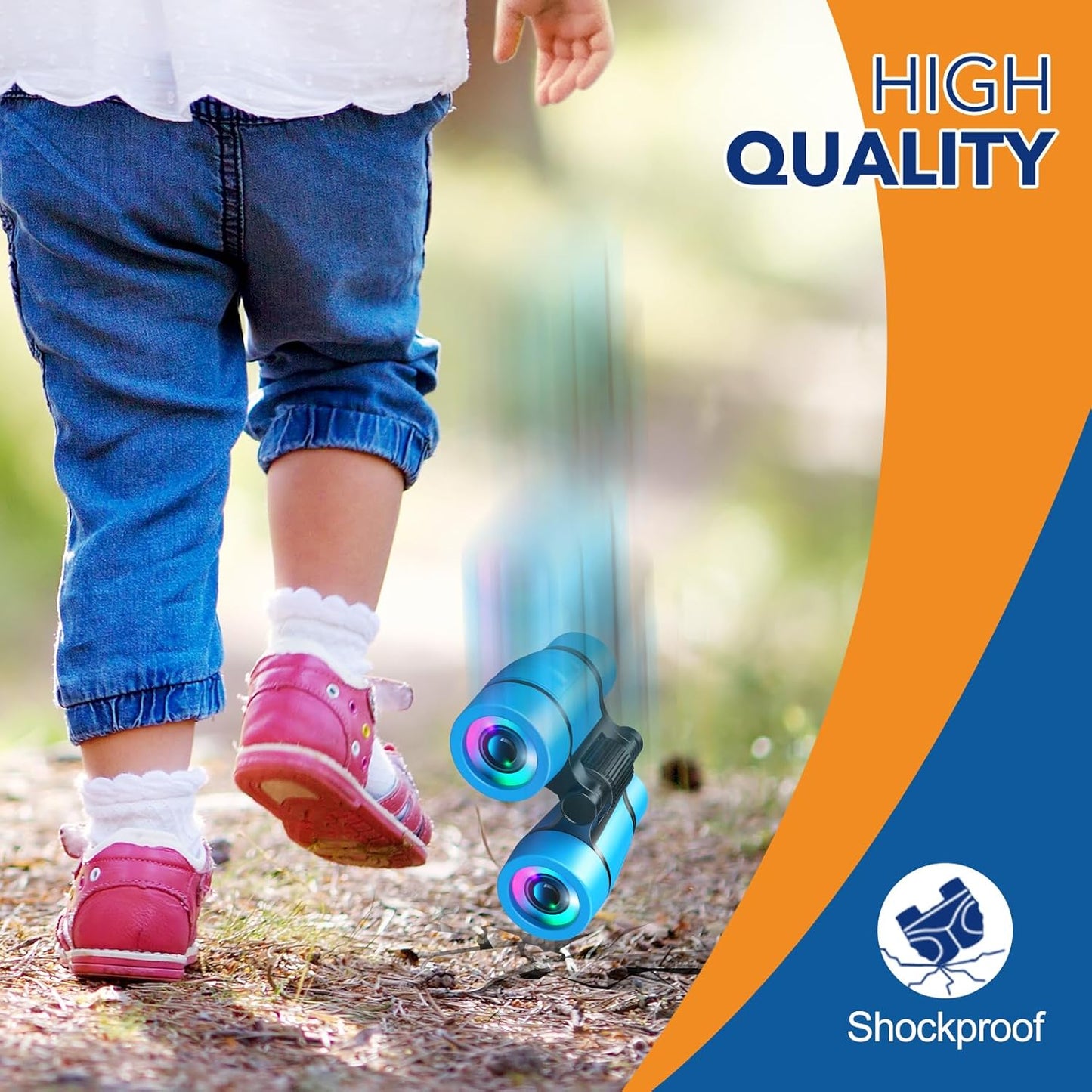 Toys for Boys Ages 3-7: LET'S GO! Kids Binoculars with Bird Watching Manual for 4 5 6 7 Year Old Boys Girls Outdoor Toy for Kid Ages 4-6 Camping Telescope Toddler Birthday Gift