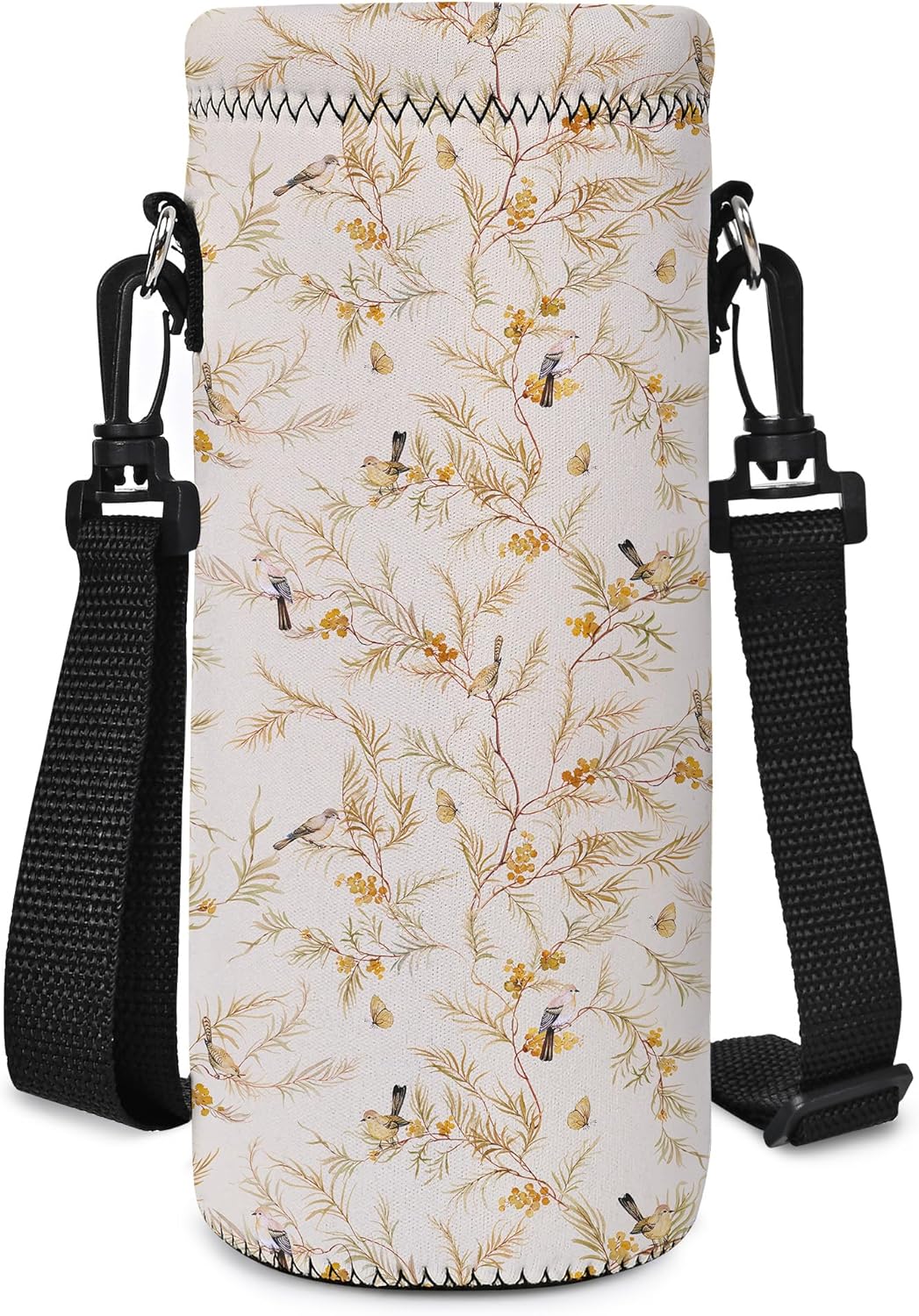 RICHEN Neoprene Water Bottle Carrier Bag with Adjustable Shoulder Strap,Insulated Water Bottle Cover for Stainless Steel/Glass/Plastic Bottles