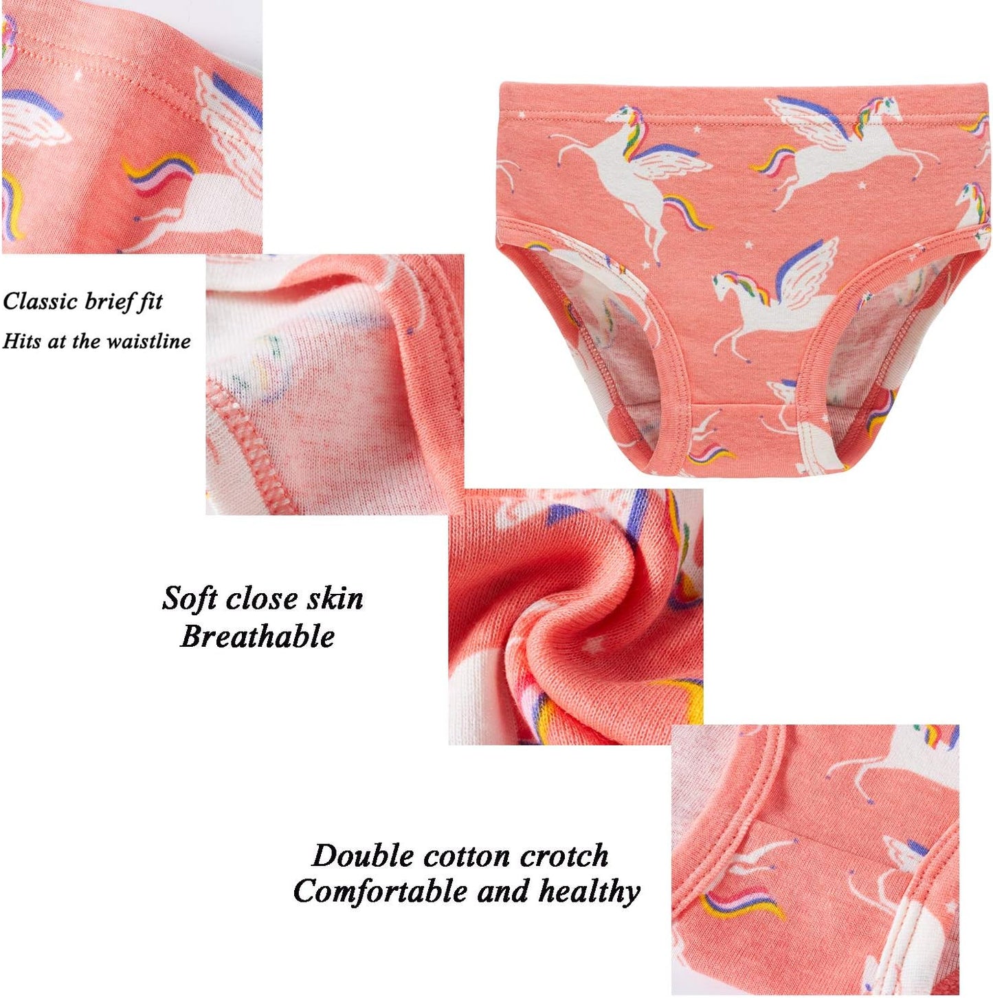 Hahan Girls Soft Panties Toddler Girls Cotton Underwear Kids Briefs