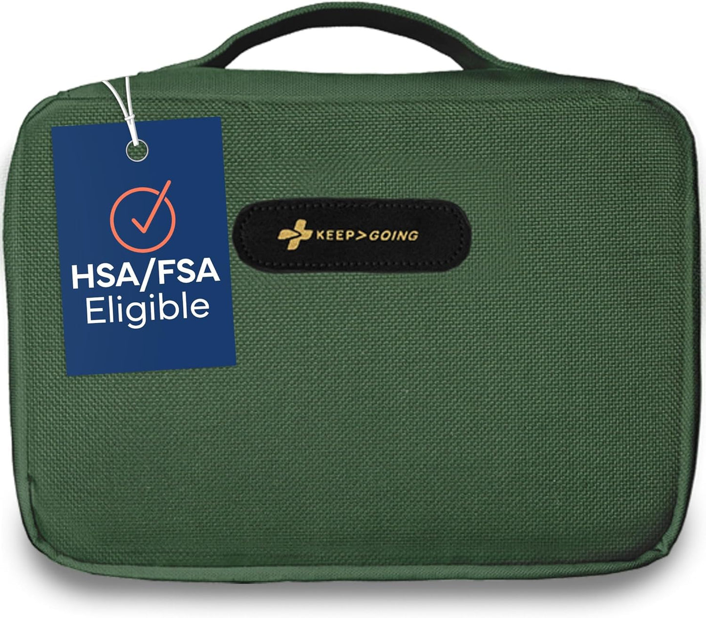 KeepGoing Large Home First Aid Kit for Kids – 270 Pc. for Car, Home, Dorm, & Boat with Latex-Free Bandages – 10 x 7 x 3.5 in. Travel First Aid Kit (Hunter Green)