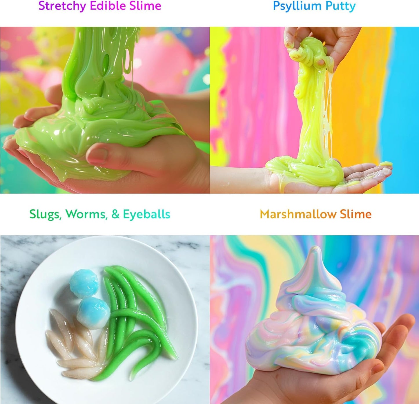 Playz Edible Slime Candy Making Science Kit for Kids Ages 8-12 Years Old - Food Science Chemistry Kid Science Kit with 25 Experiments to Make Slime Chocolates, Educational Science Kits for Boy & Girls