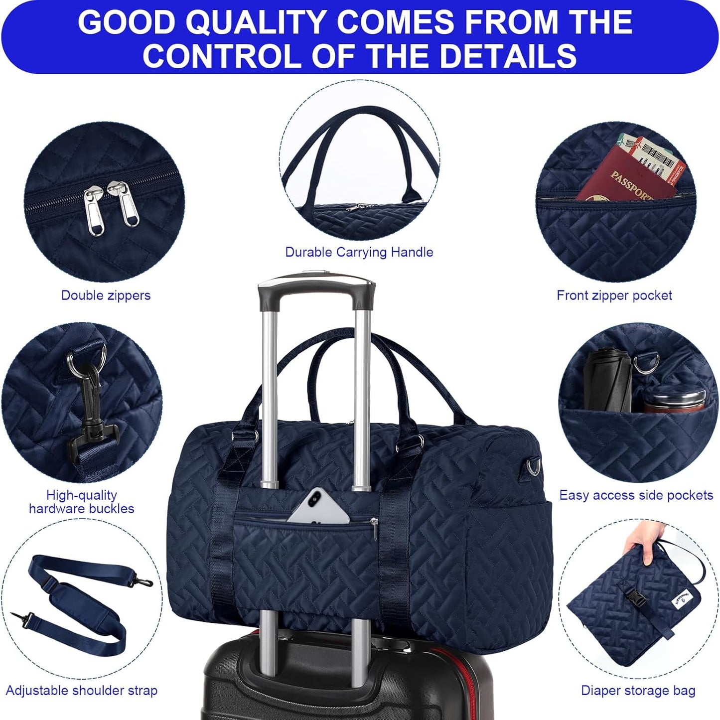 Diaper Bag Tote: Mommy Bag, Baby Bag for Boy and Girl, Mom Hospital Bag, Twins or 2 Kids Diapers Bag