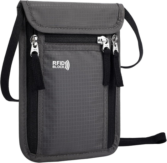 Travel Pouch Neck Wallet Family Passport Holder Organizer Case with RFID Blocking