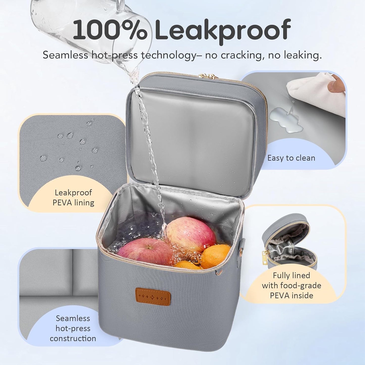 Breastmilk Cooler Bag with Ice Pack & Pacifier Case, Large Double Layer Insulated Baby Bottle Cooler Fits 6 Bottles, Breast Pump Storage Bag for Working Nursing Moms, with Gift Box