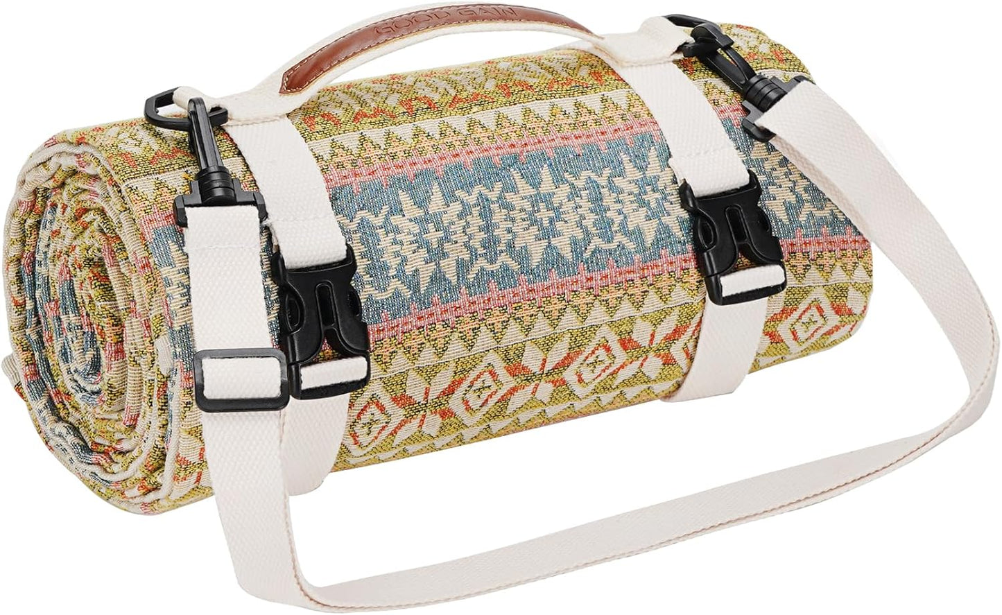 Picnic Blankets Outdoor Extra Large-Waterproof Picnic Blanket with Shoulder Carry Strap | Machine Washable Picnic Mat with Sandproof Backing for Park , Grass, Camping, Hiking, Concerts (Yellow)