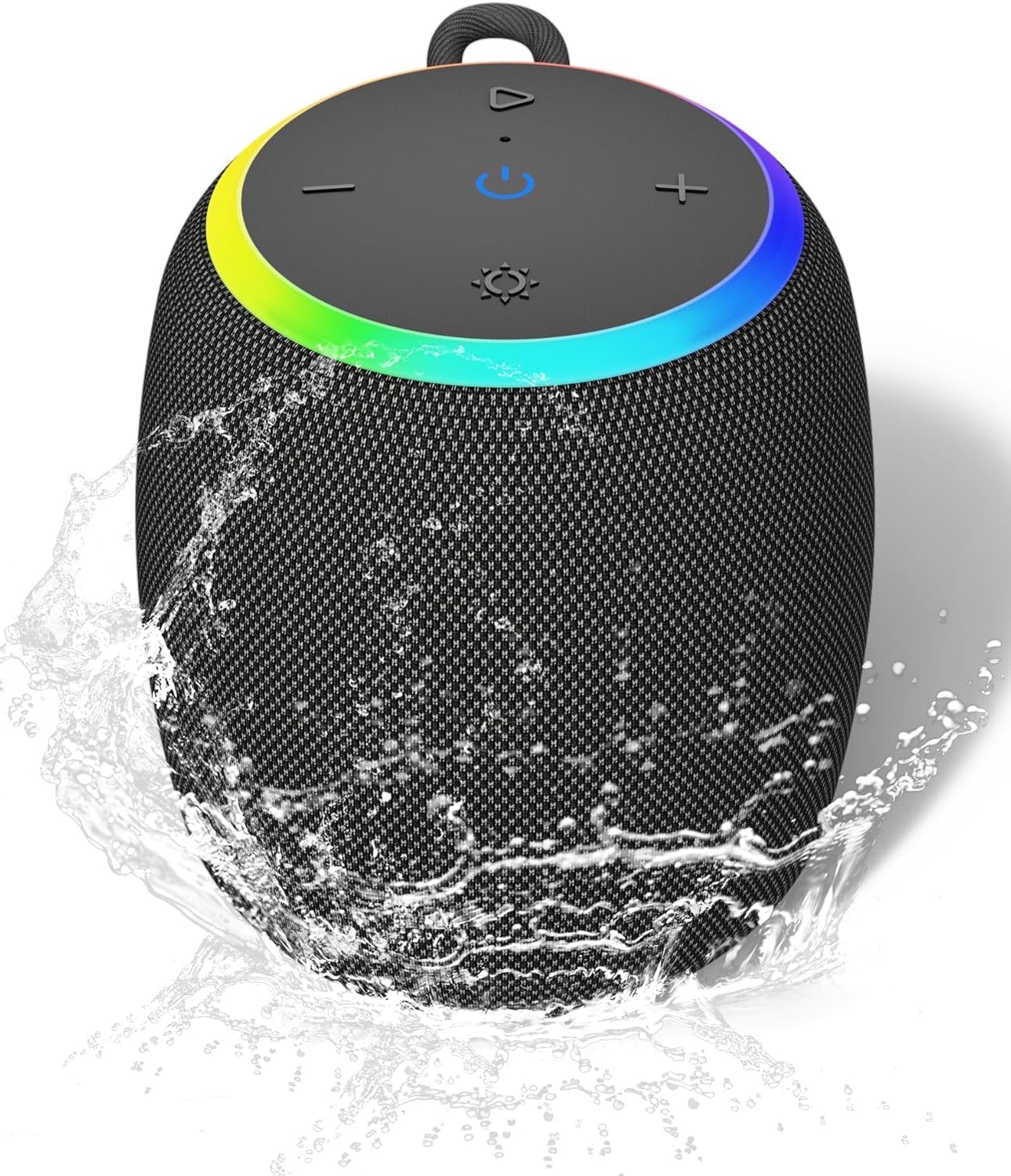 Bluetooth Speaker, Portable Wireless Bluetooth 5.3, 15W Clear Bass, IPX6 Waterproof, LED Lights, AUX/TF/USB, Dual TWS Pairing, 12H Playtime, Small Speakers for Home Outdoor Beach, Ideal Gift
