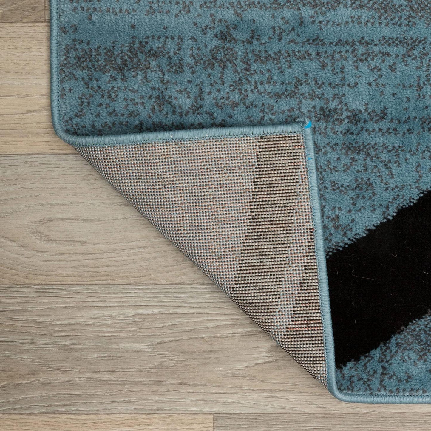 Rugshop Modern Wavy Circles Design Round Area Rug 8' Blue