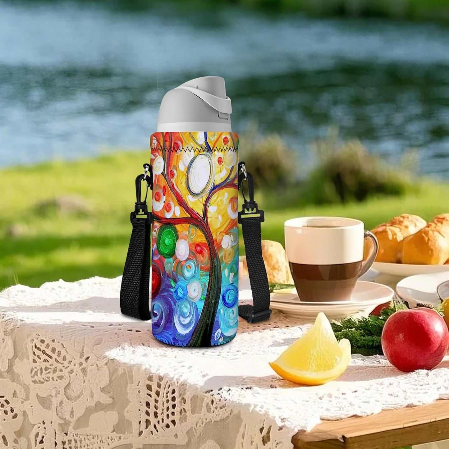 AUPET Water Bottle Bag Carrier,24oz/32oz Insulated Neoprene bottle Sling Holder Case Pouch Cover for 1000ML/750ML Bottles with Shoulder Strap for walking