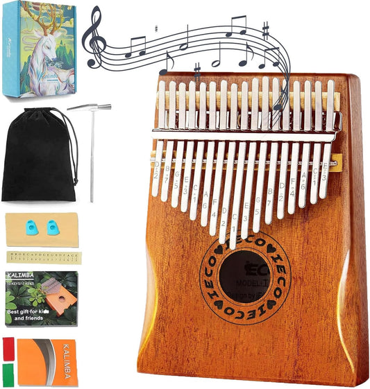 Kalimba Thumb Piano 17 Keys Portable Finger Piano Marimba Music Gifts for Adults Kids