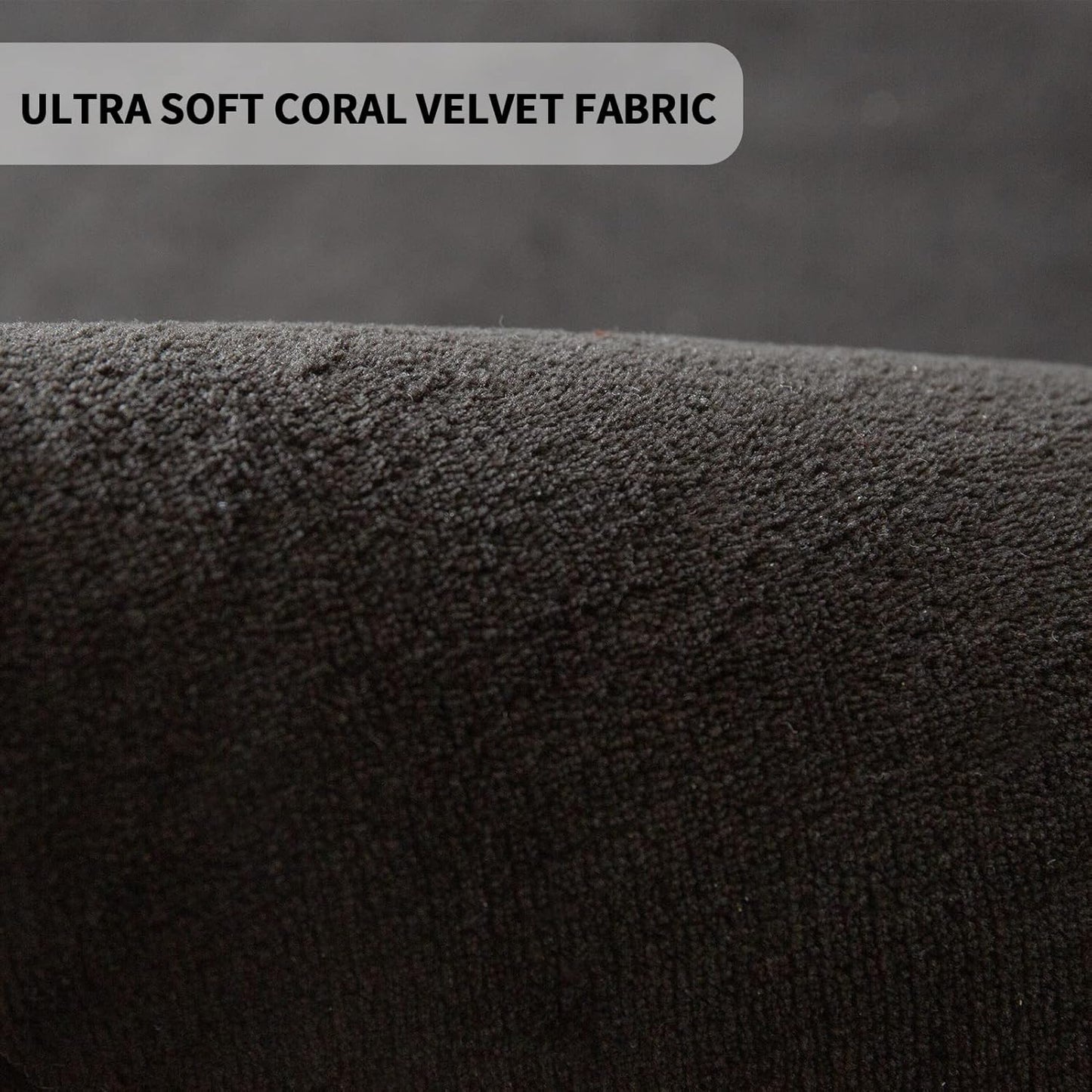 MAXYOYO Black Coral Velvet Area Rug, Thick Japanese Tatami Mat Living Room Carpet with Non-Slip Backing, Large Solid Color Mat for Bedroom Dormitory Yoga, 49 by 49 inch