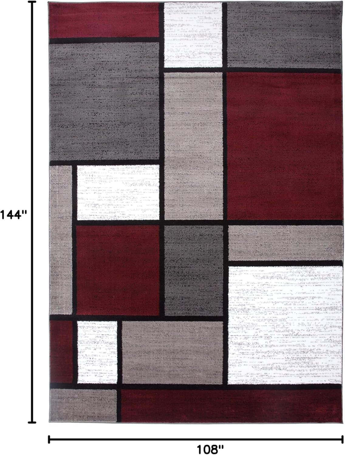 Rugshop Contemporary Modern Boxes Area Rug 9' X 12' Red