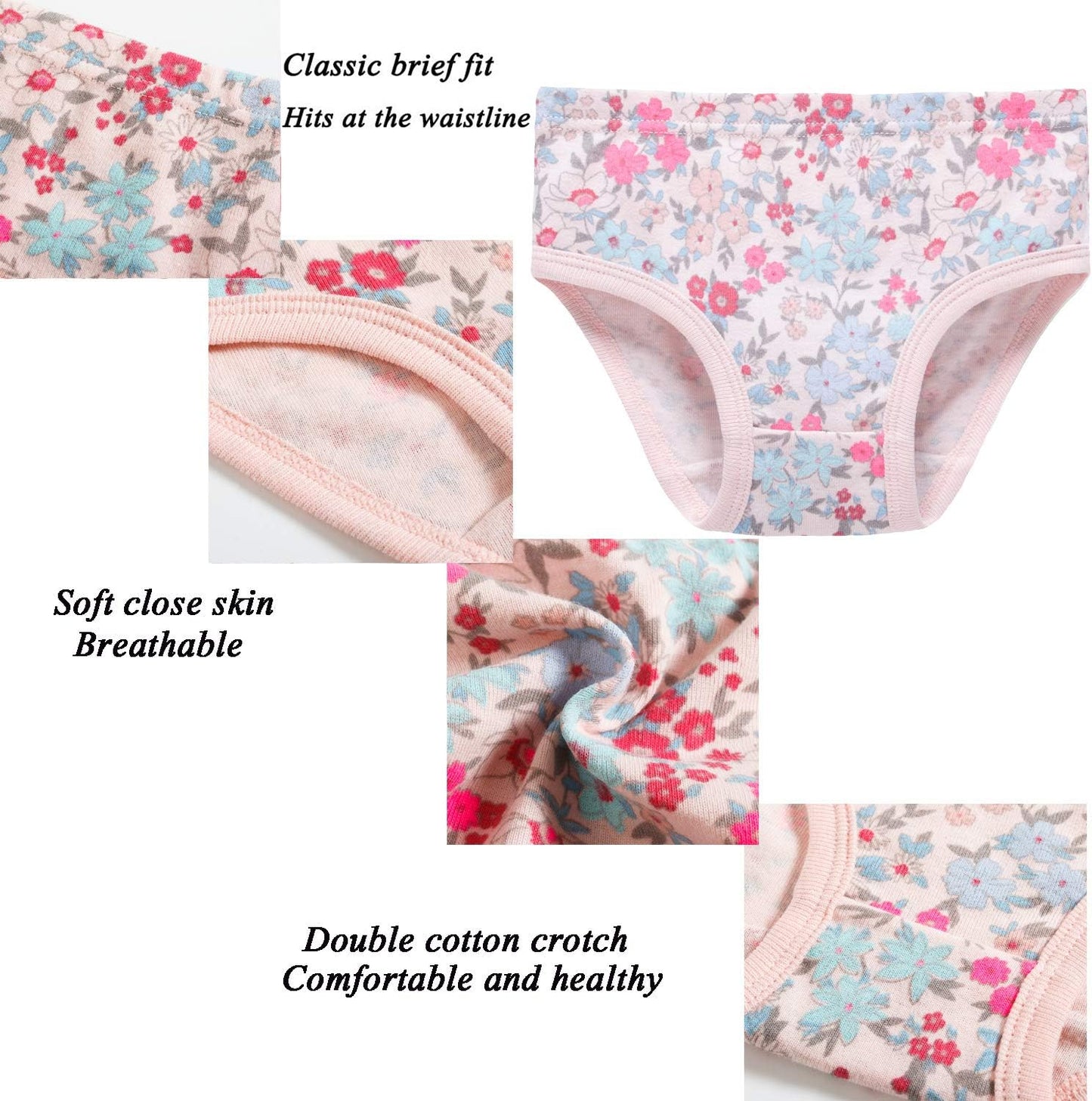 Hahan Girls Soft Panties Toddler Girls Cotton Underwear Kids Briefs