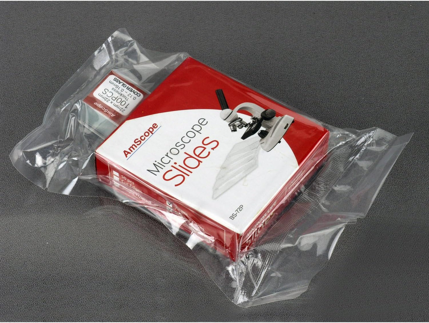 AmScope PS25-BSC12-72P100S22 25 Piece Microscope Prepared Slides, 72 Piece Pre-Cleaned Blank Plate Slides, 12 Piece Single Depression Concave Slides and 100 Piece Coverslips