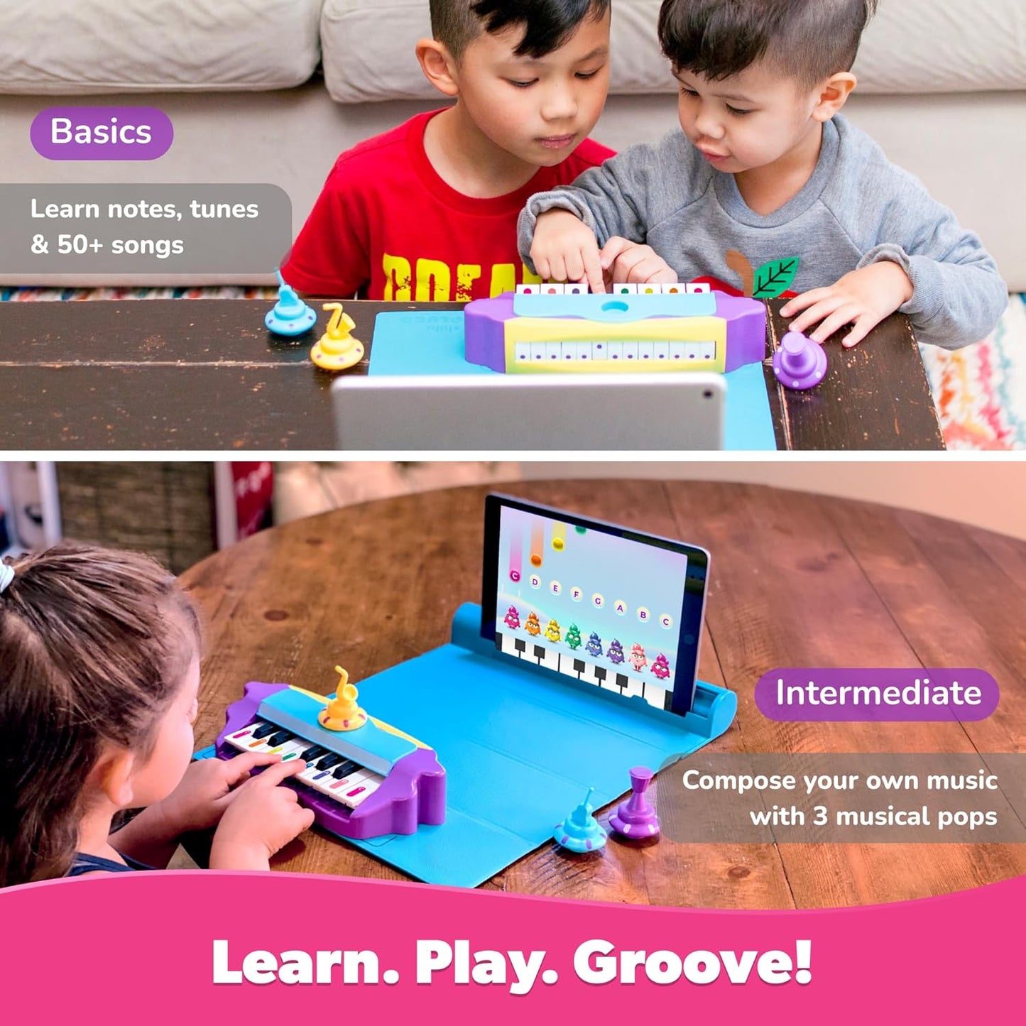 Plugo Tunes by PlayShifu (Kit+App): Interactive Piano Starter Kit for Ages 4-10 | Educational Musical Toys for Early Childhood | Perfect Music/Musical Gift for Boys & Girls (Works with tabs/mobiles)