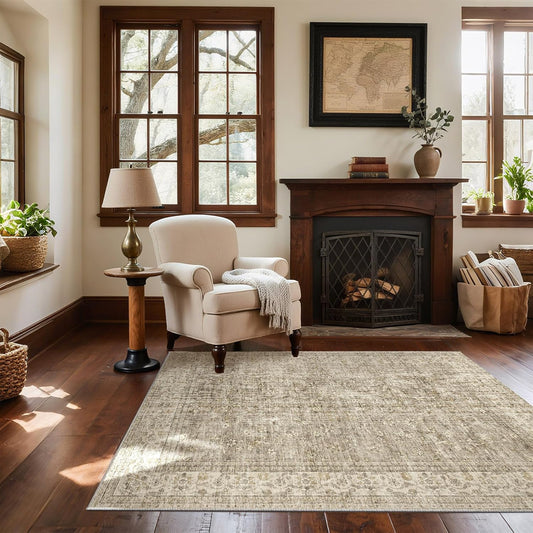 Washable Entryway Small Area Rugs: Door Mat Indoor Entrance 4x6 Boho Rug Stain Resistant Non-Slip Rubber Backing Soft Carpet for Kitchen Front Door Indoor Entrance Entry Bedroom Kids Room