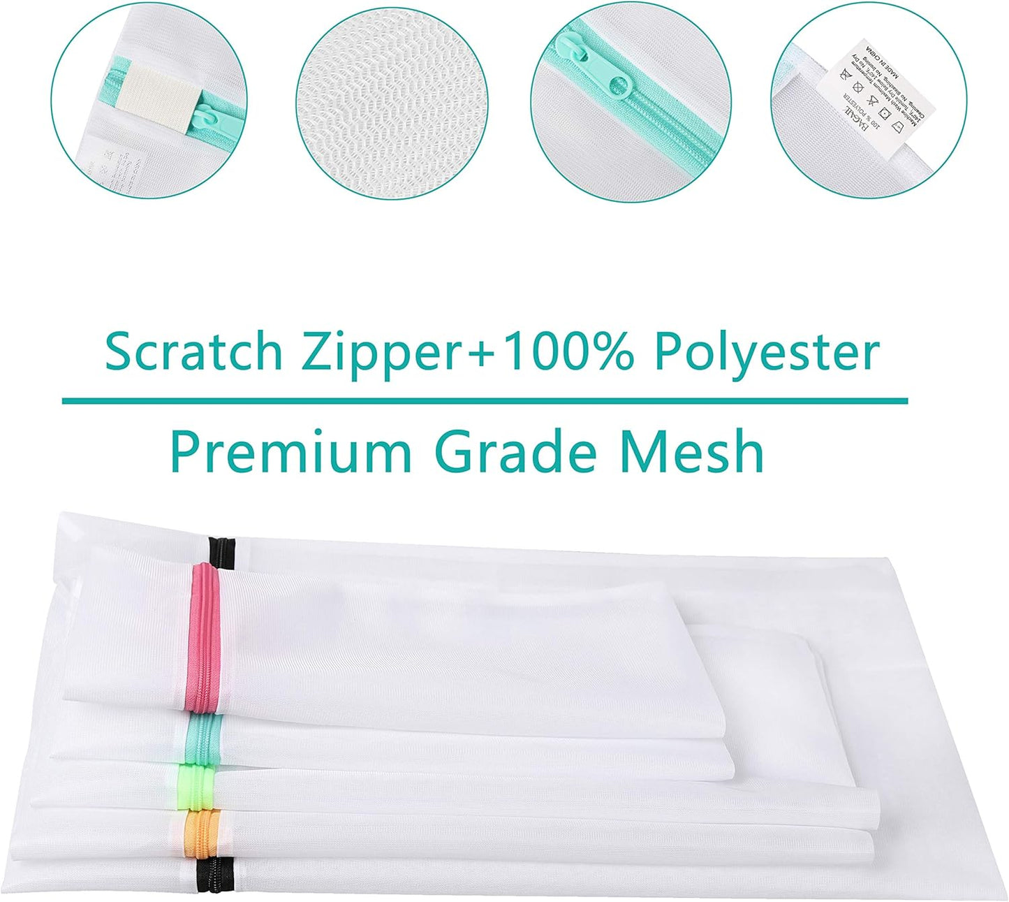 BAGAIL Laundry Bags Mesh Wash Bag for Intimates Lingerie and Delicates,7Pcs(1XL,2L,2M,2 Bra Bags)