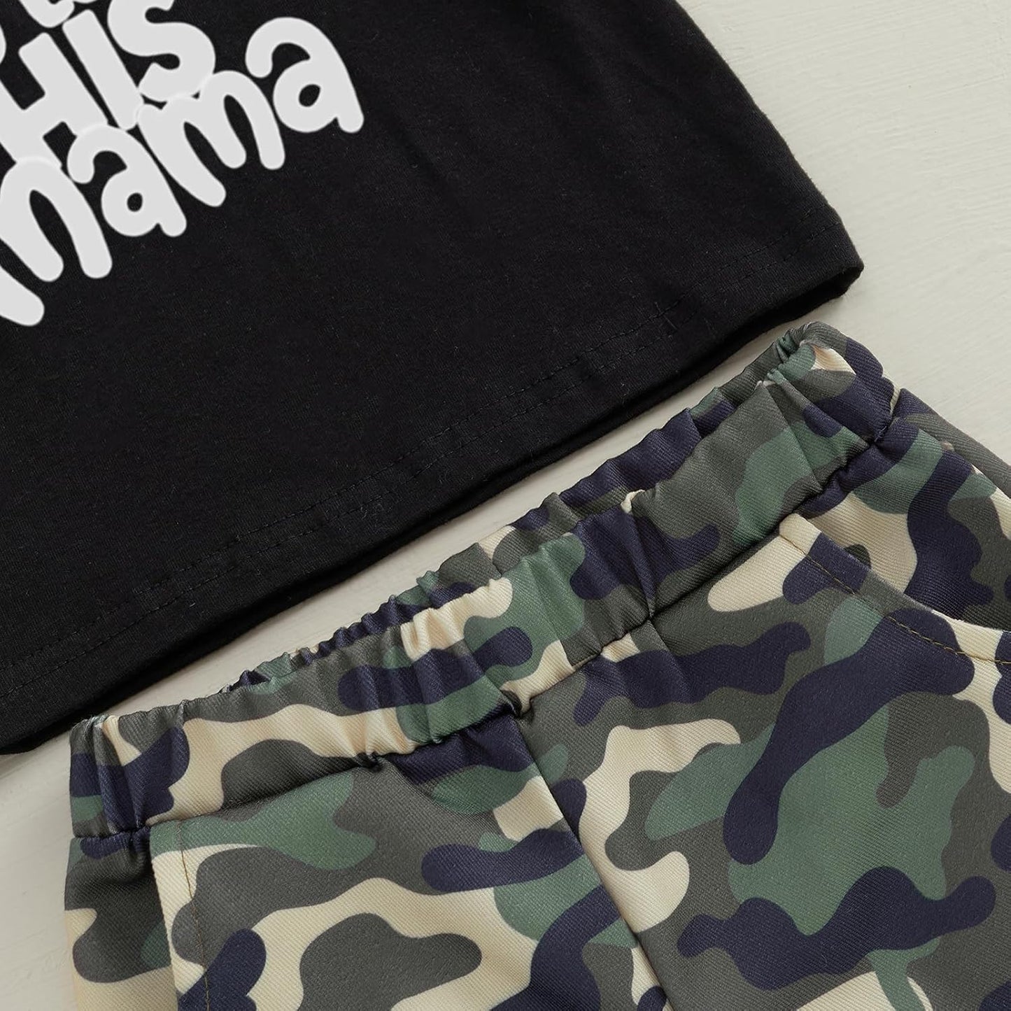 wdehow Toddler Kids Baby Boy Summer Clothes Sets 1T 2T 3T 4T 5T Letter Print Short Sleeve Tops Camouflage Shorts Outfits