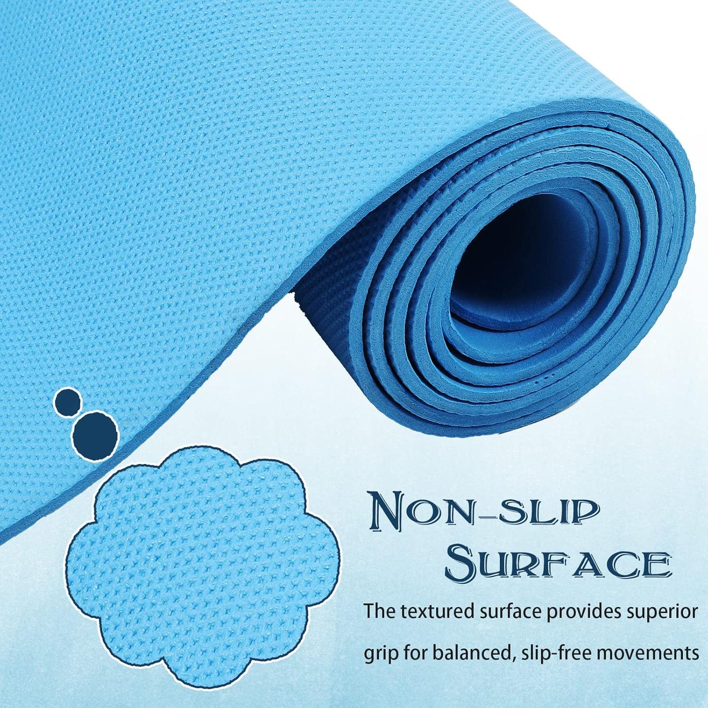 10 Pack Yoga Mats Bulk, 68'' x 24'' x 4mm Thick Yoga Mats for Kids and Adult Gym Mats Bundle Latex Free Exercise Mats with Non Slip Texture for Outdoor Yoga, Pilates or Workout