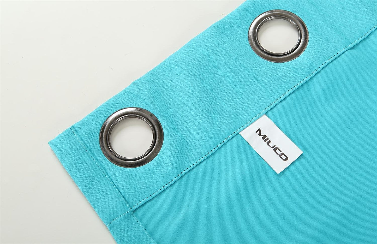MIUCO Room Darkening Curtains Textured Grommet Thermal Insulated Blackout Curtains for Bedroom Set of 2 52x95 Inch Turquoise