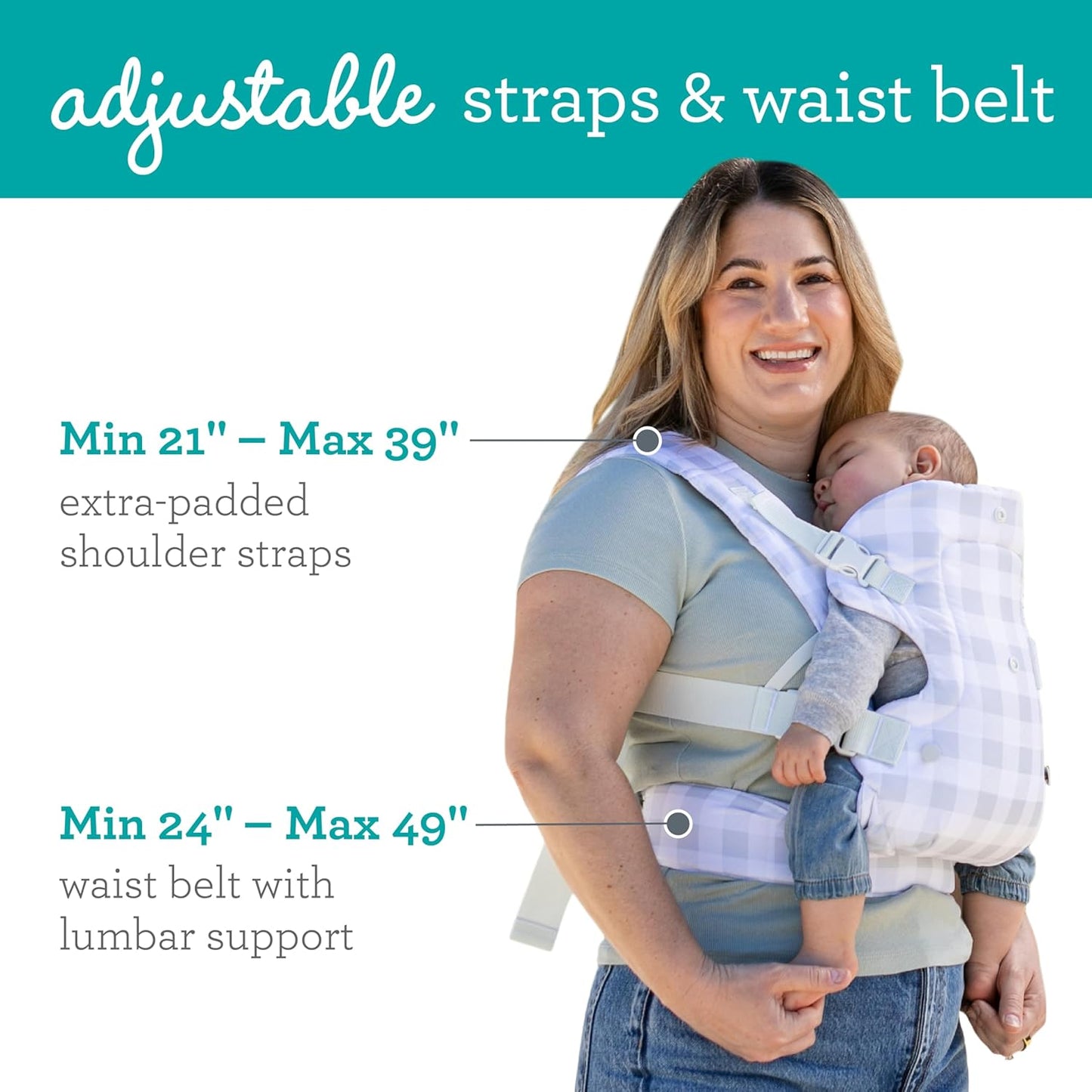 Infantino Flip Advanced 4-in-1 Baby Carrier - Ergonomic, Convertible, Face-in and Face-Out Front and Back Baby Carrier for Newborn to Toddler 8-32 lbs, Plaid