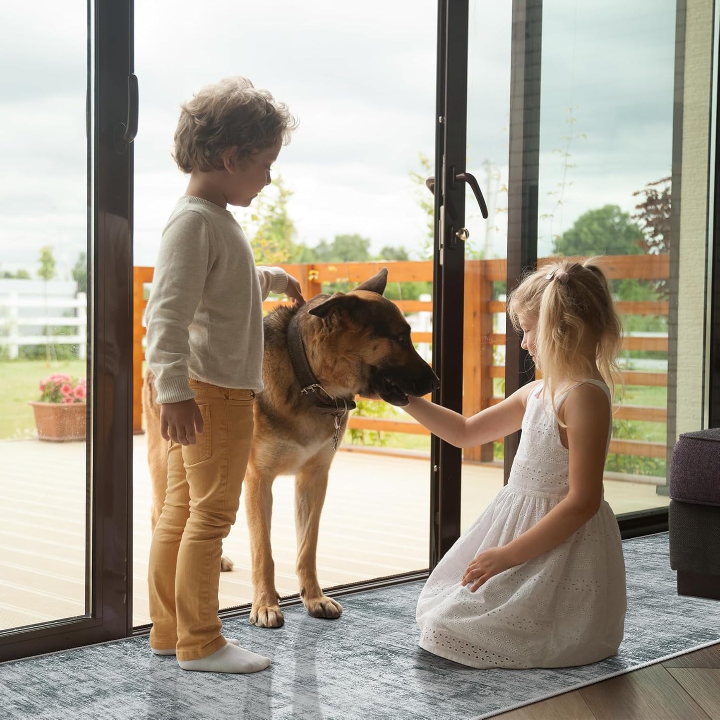 Runner Rug 2'6''x8' Washable: Modern Abstract Kitchen Rug With Non-Slip Backing, Thin Long Carpet for Hallway, Bedroom, Laundry Room-Black