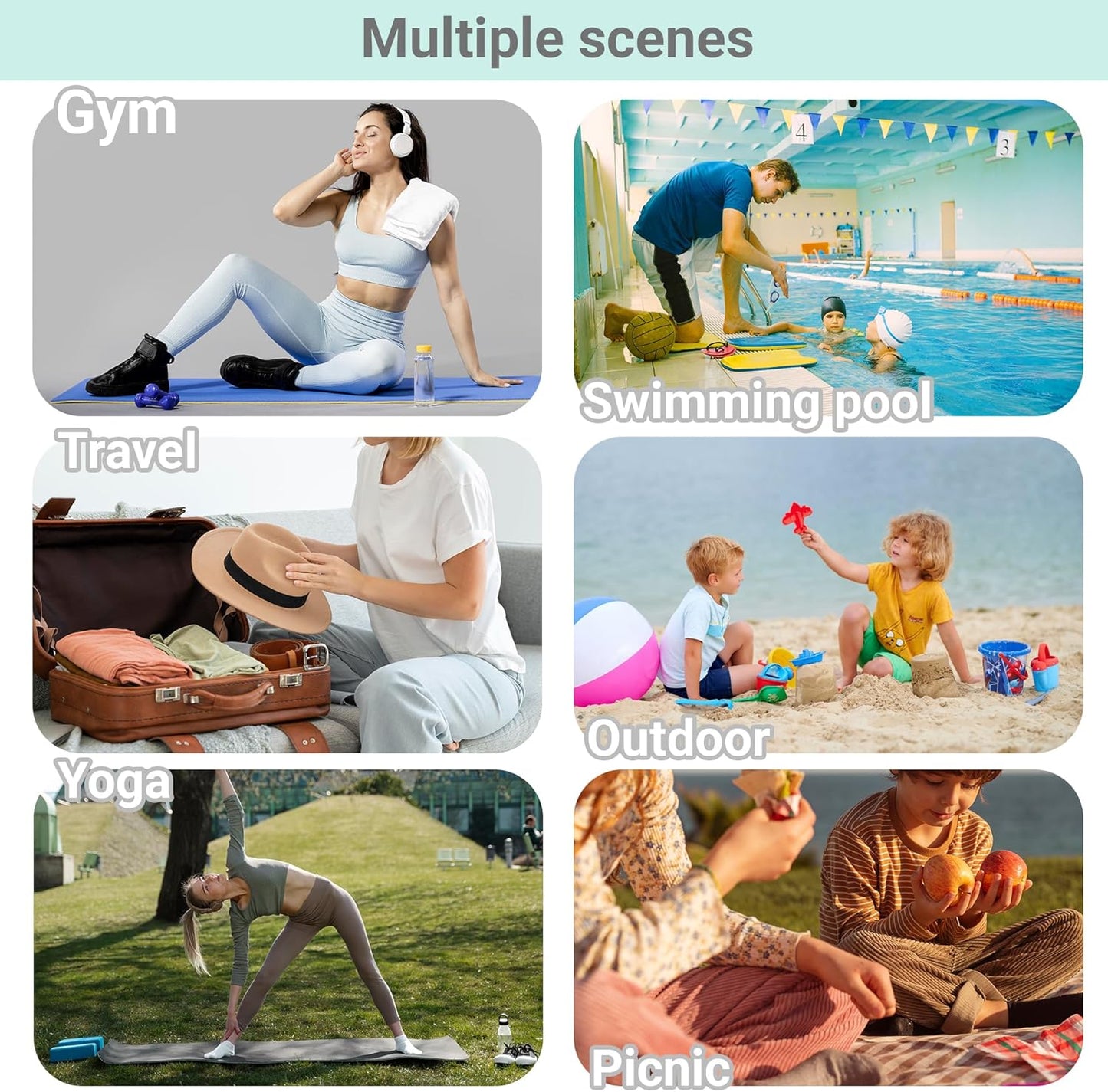 HECCEI Wet Dry Bag, 2-Pack Reusable Waterproof Wet Bagsfor Swimsuits & Baby Clothes, Leakproof Cloth Diaper Wet Bags for Travel & Diaper Changes (Garden Friend)