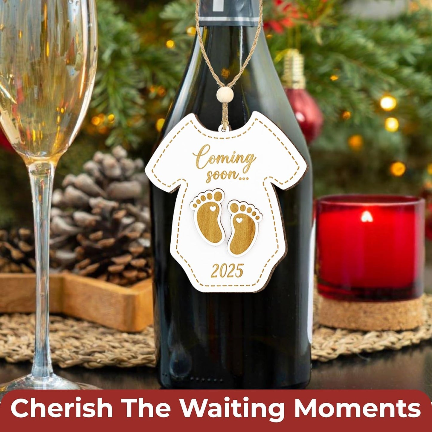 Christmas Pregnancy Announcement Ornament - New Baby Coming Soon 2025 Ornaments, Pregnant Christmas Ornament 2024 for Husband Mom, Expecting Parents to Be Gifts Baby Announcement Ideas