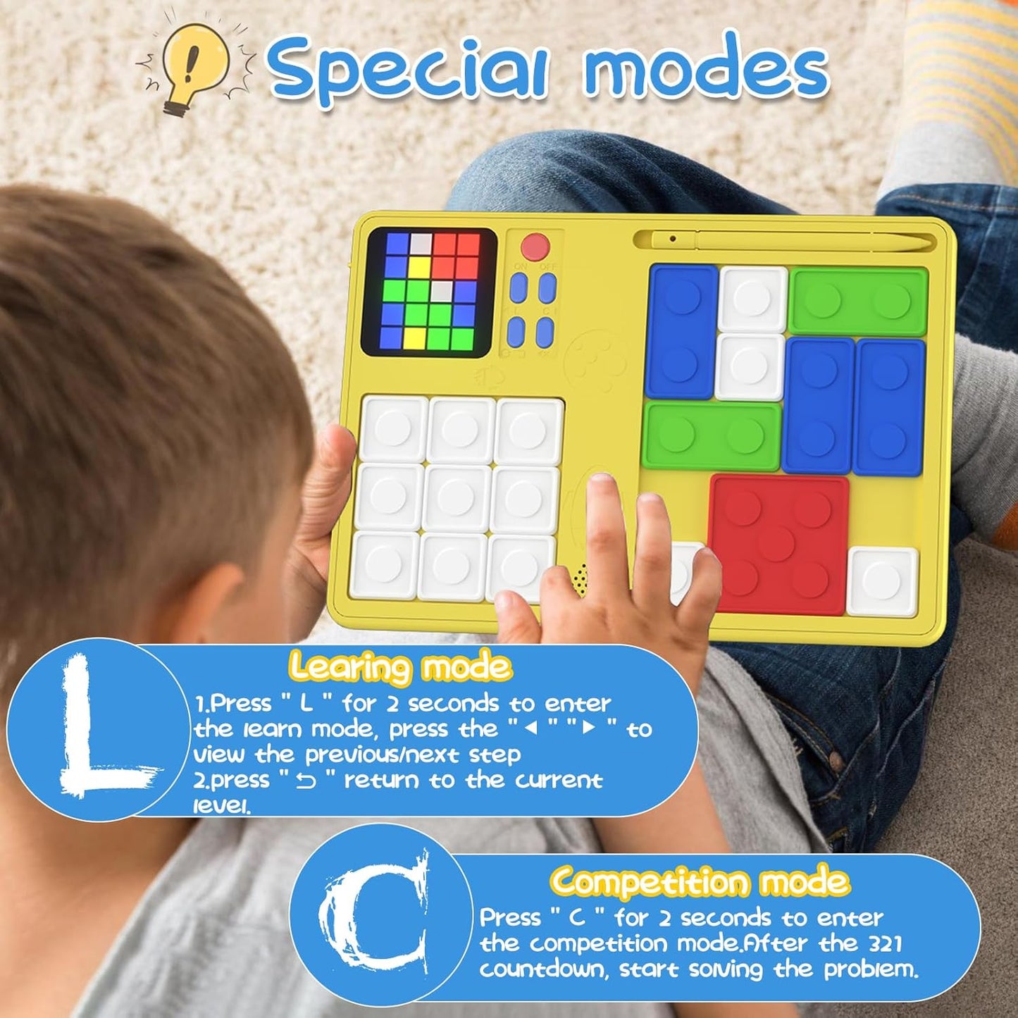 Slider Puzzle Games & LCD Writing Tablet for Kids 2 in 1,Drawing Pad with 500+Challenges Travel Games for Kids Age 4-8,Brain Teaser Puzzle Games Kids Drawing Tablet Toys for Boys Girls