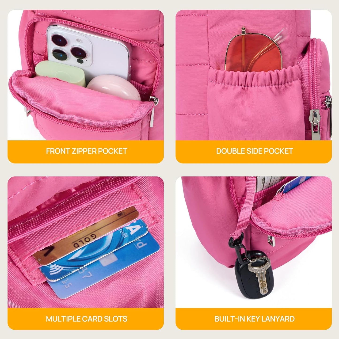 Telena Water Bottle Holder with Strap RFID Crossbody Bags for Women for Walking, Hiking, Cycling