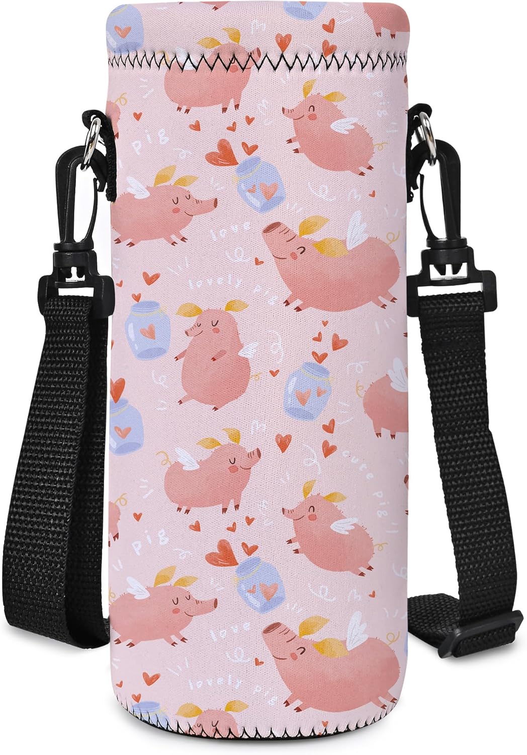 Neoprene Water Bottle Carrier Bag with Adjustable Shoulder Strap for Men Women Walking Hiking,Portable Insulated Holder Case for Stainless Steel/Glass/Plastic Bottles