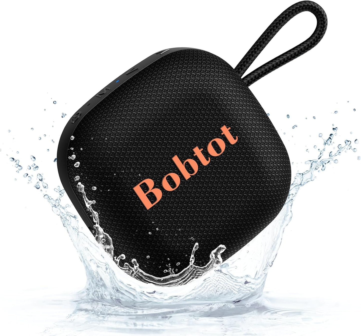 Bobtot Portable Bluetooth Speakers Wireless, IPX7 Waterproof Mini Speaker with 16 Hours Playtime, Loud Stereo Sound, TWS, Built-in Microphone, Small Size for Travel Sport, Black