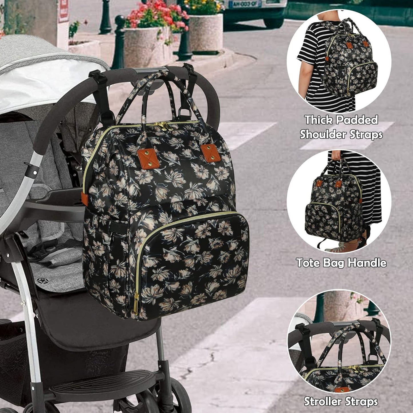 Femuar Diaper Bag Backpack Multifunction Maternity Diaper Bag for Baby Girls & Boys Large Capacity Travel Nappy Bags