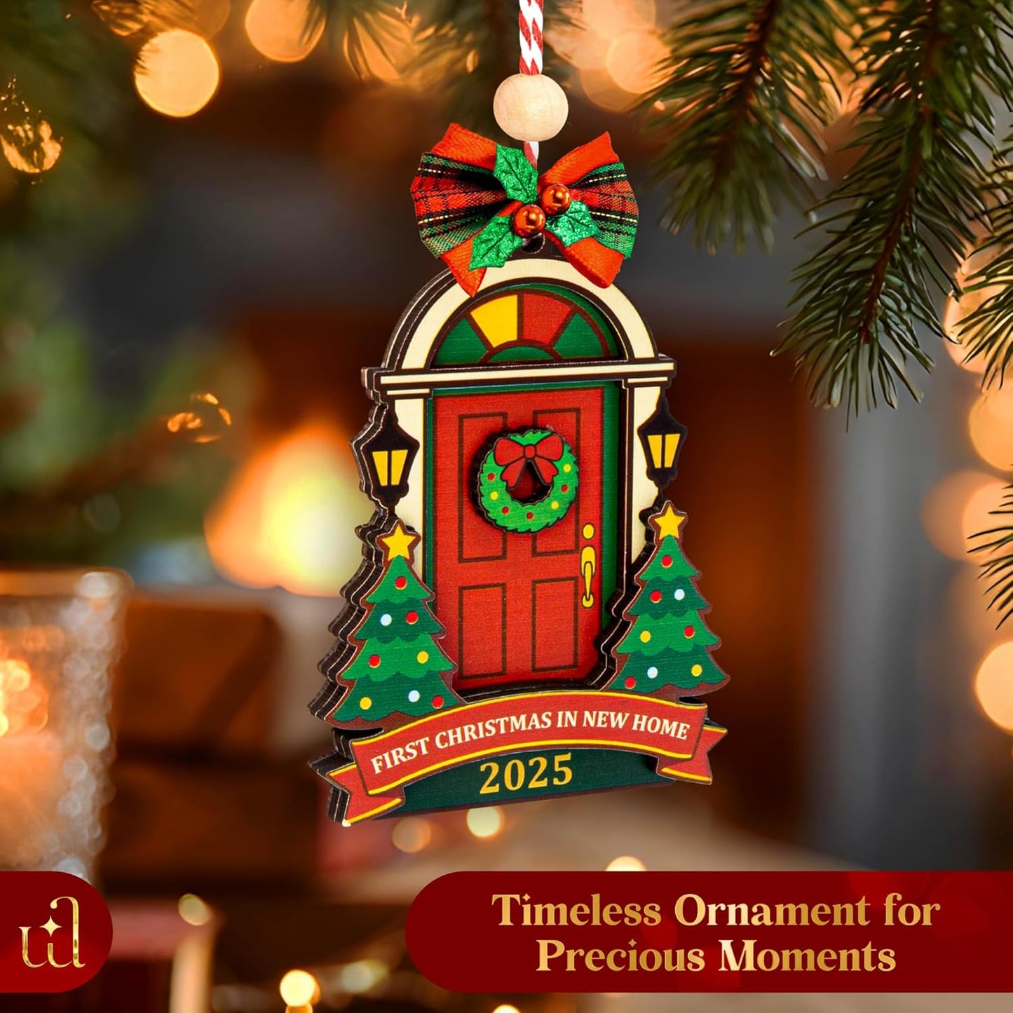New Home Ornament 2025 - Our First Home Ornament 2025 for Christmas Tree Decorations, Christmas Ornaments New Homeowner Gifts Ideas, House Warming Gifts for Couples