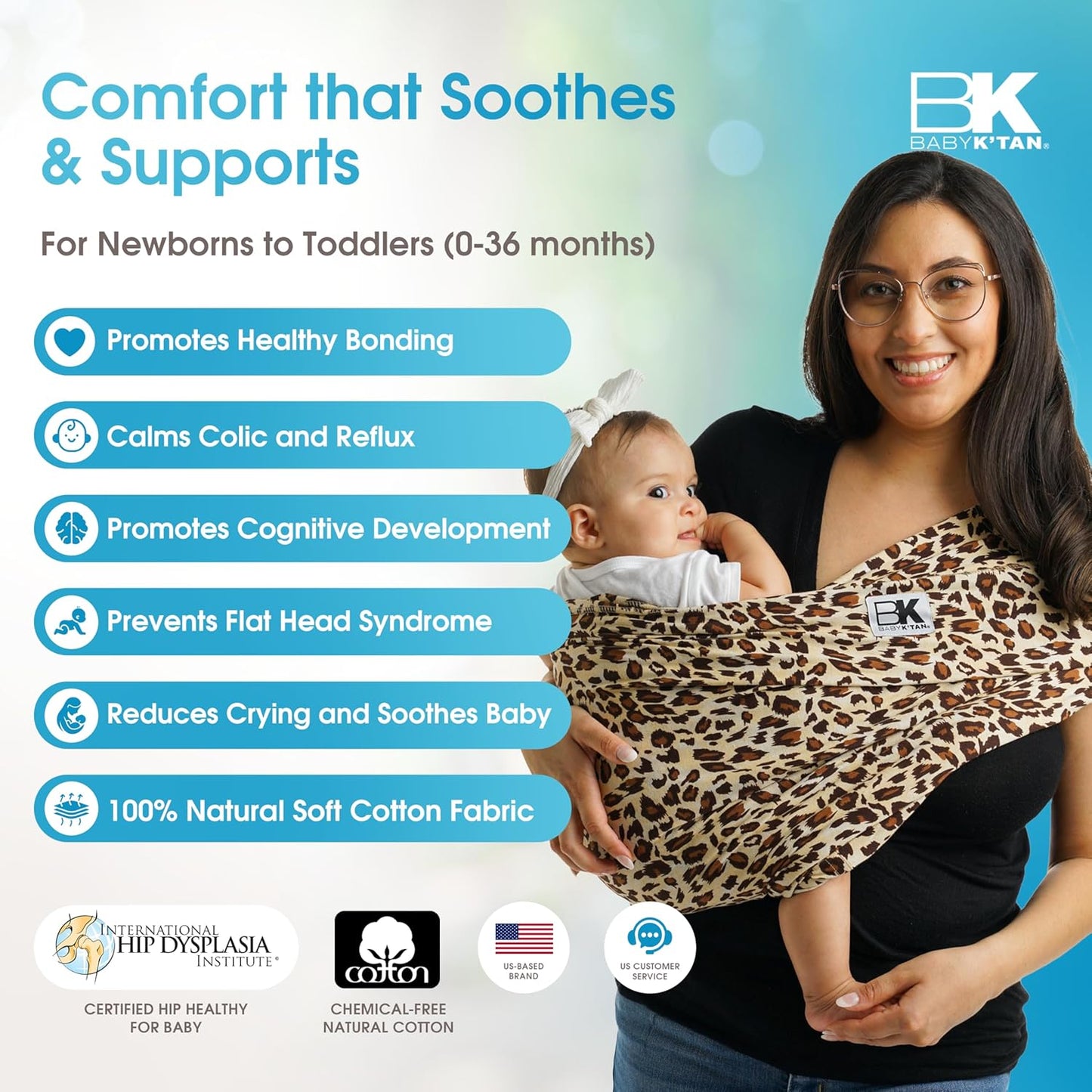 Original Baby K'tan Baby Carrier: #1 Easy Pre-Wrapped, Soft, Slip-On, No Rings, No Buckles | 5 in 1 Baby Sling Gift | The Best Hands Free Infant Wrap For Newborn to Toddler up to 35lb (See Size Chart)